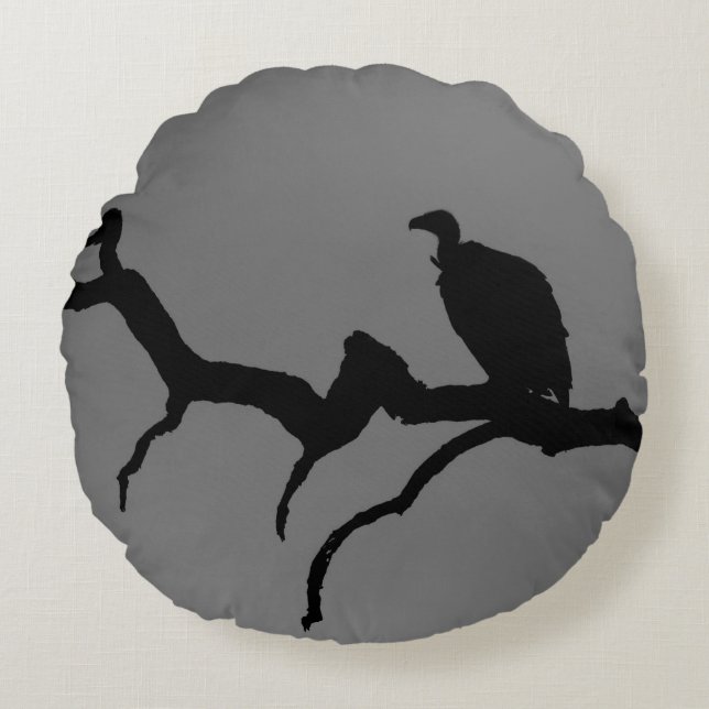 Coussins Ronds Silhouette vautour (Devant)