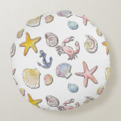 Coussins Ronds Simple Conception de Plage Mignonne (Dos)