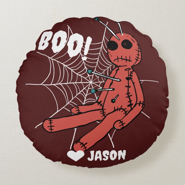 Coussins Ronds Simple Happy Halloween boo éffrayant voodoo doll (Devant)