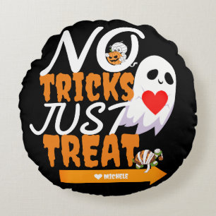 Coussins Ronds Simple Happy Halloween maman couple et amis