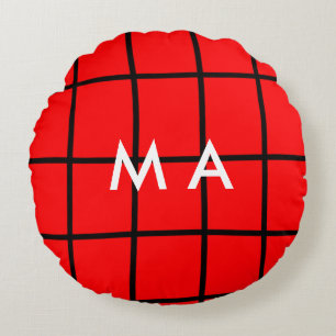 Coussins Ronds Simple monogramme ajoutez votre lettre de nom homm