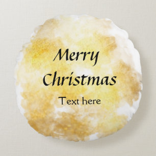 Coussins Ronds Simple or ajouter votre texte joyeux Noël personna