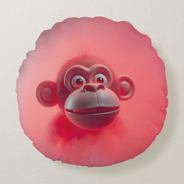 Coussins Ronds Singe Amusant (Devant)