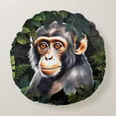 Coussins Ronds Singe dans la jungle (Devant)