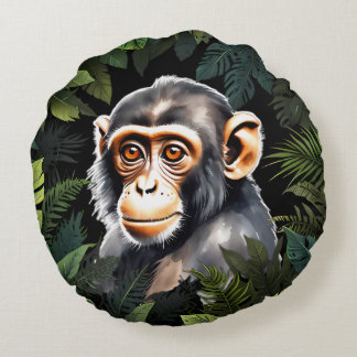 Coussins Ronds Singe dans la jungle