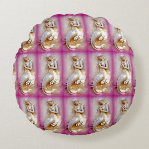 Coussins Ronds sirènes assis oreiller rond rose