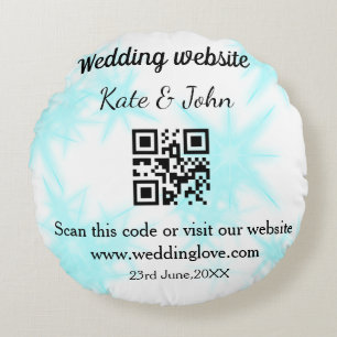 Coussins Ronds Site web de mariage simple minimal Q R code ajoute