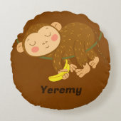 Coussins Ronds Sleeping Monkey Cartoon Round Pillow (Devant)