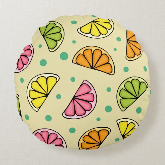 Coussins Ronds Slices Citrus (Devant)