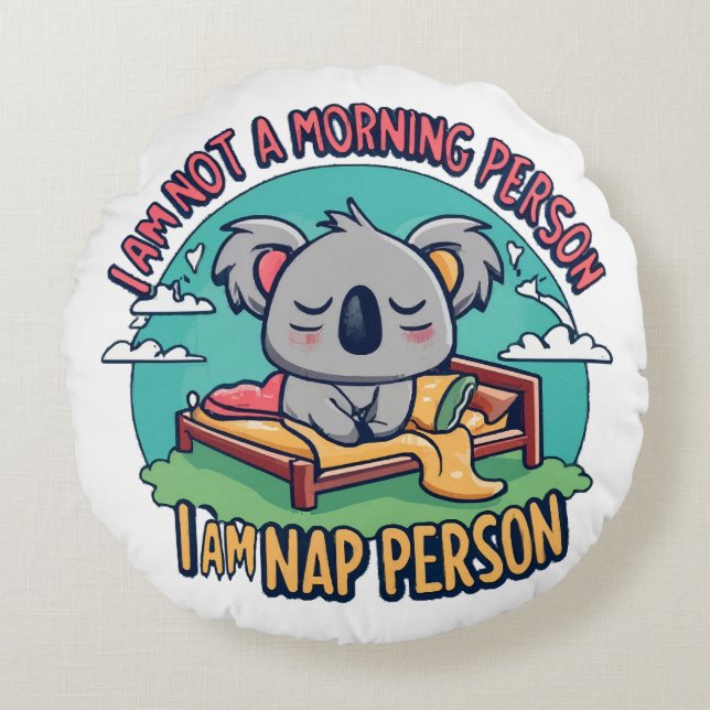 Coussins Ronds slogan drôle (Devant)