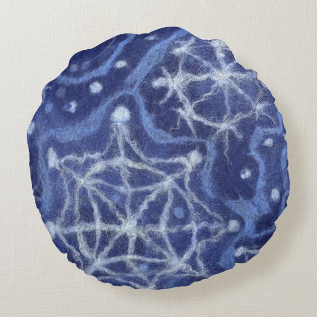 Coussins Ronds Snowfall Snowflakes Snow Flakes Flurier Nouvel an (Dos)