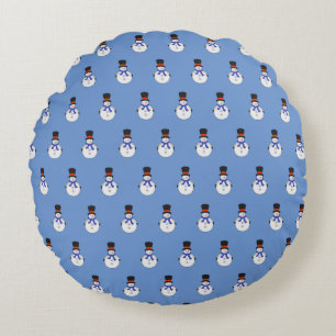 Coussins Ronds Snowman avec chapeau supérieur