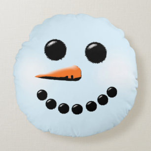 Coussins Ronds Snowman Face d'hiver