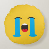 Coussins Ronds Sobre Triste visage Jaune Emoji (Devant)
