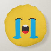 Coussins Ronds Sobre Triste visage Jaune Emoji (Dos)