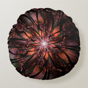 Coussins Ronds Soft and tenderness fractal fantasy flower