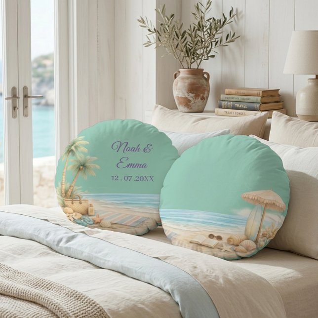Coussins Ronds Soft Beach Tone Custom Beech Soft Elegant Dreamy  (Créateur téléchargé)