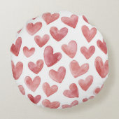 Coussins Ronds Soft Girly Pink White Plaid Stripes (Dos)