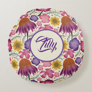 Coussins Ronds Soft Pastel Fleur sauvage Nursery