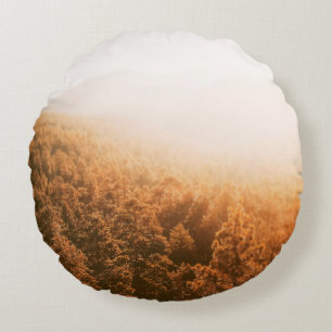 COUSSINS RONDS SOLEIL D'OR SUR UNE FORÊT
