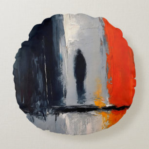 Coussins Ronds Solitude – Figure abstrait dans le silence urbain
