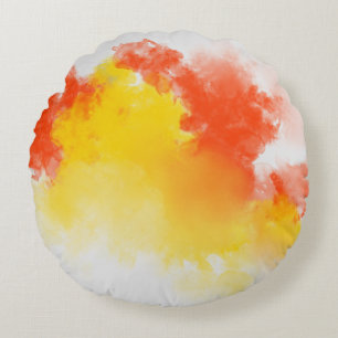 Coussins Ronds Sommaire des peintures de teintures d'aquarelle