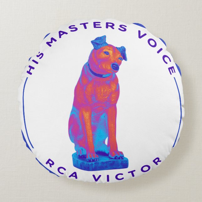 Coussins Ronds Son Master's Voice Pop Art (Devant)