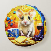 Coussins Ronds Souris adorable imprimée (Dos)