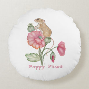 Coussins Ronds Souris mûre en floraison sur le pavot