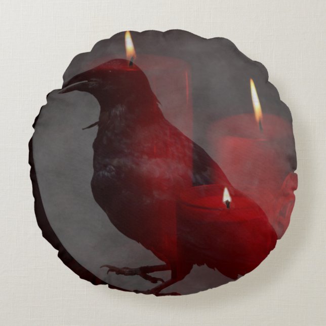 Coussins Ronds "Sous ton sort en rouge" (Devant)