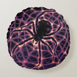 Coussins Ronds Spider Cosmic Web, Galaxie d'Halloween des horreur