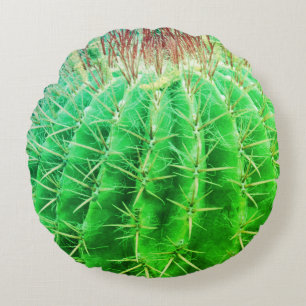Coussins Ronds Spikey Look Natural Green Cactus