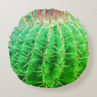 Coussins Ronds Spikey Look Natural Green Cactus