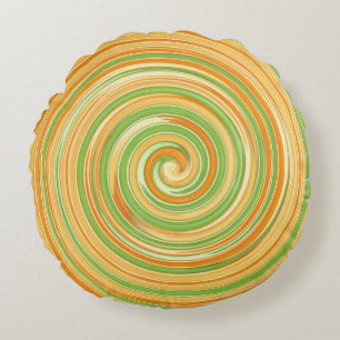 Coussins Ronds Spirale de couleurs d'agrumes amusantes