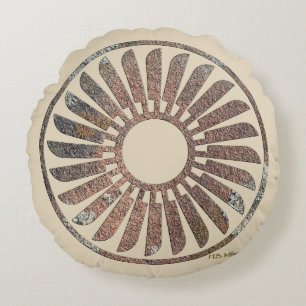 Coussins Ronds Spirale de plume