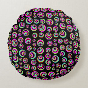 Coussins Ronds Spots psychiques colorés + votre arrière - plan &