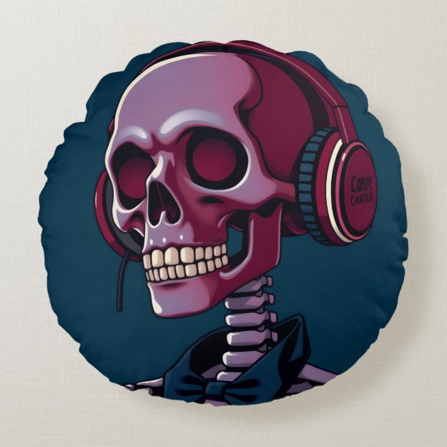 Coussins Ronds Squelette avec casque audio (Devant)