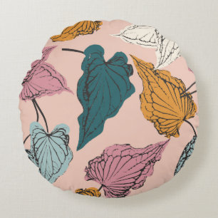 Coussins Ronds Squelette feuille sans couture motif, arrière - pl
