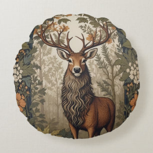 Coussins Ronds Stag Dans La Forêt William Morris Inspiré