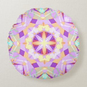 Coussins Ronds Star moderne Noël Festive violet or jaune