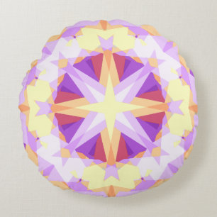 Coussins Ronds Star moderne Noël Festive violet or jaune