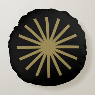 Coussins Ronds Starburst Noir et Or