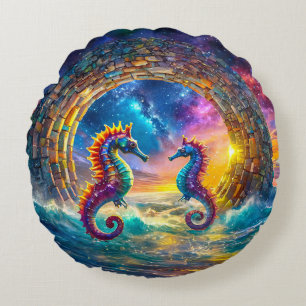 Coussins Ronds StarGate Seahorses Design par Rich AMeN Gill