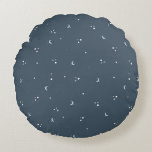 Coussins Ronds Starry Night Sky Moon & Stars Lancer l'oreiller