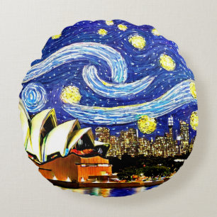 Coussins Ronds Starry Night Sydney Australie Opéra
