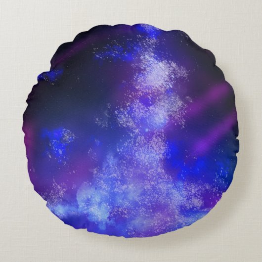 Coussins Ronds Stars Nuit Ciel Midnight bleu Voie Lactée (Devant)