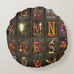 Coussins Ronds Steampunk - Alphabet - Alphabet complet