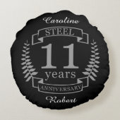 Coussins Ronds Steel Eleventh wedding anniversary 11 ans (Dos)