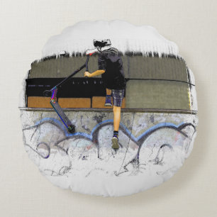 Coussins Ronds Steppin' It - Stunt Scooter Rider