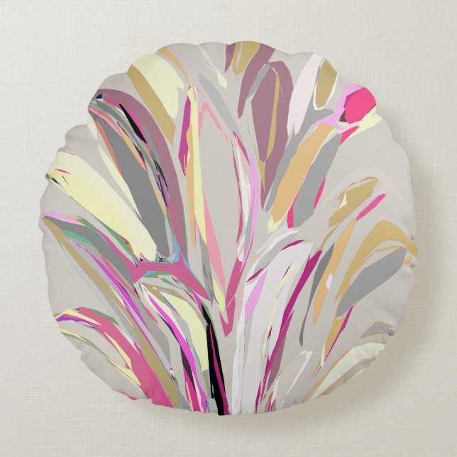 Coussins Ronds Style d'art vectoriel Plante tropical Abstrait (Devant)